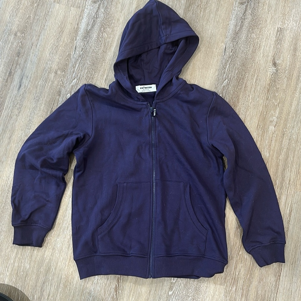 NWOT kids nation xl zip up purple hoodie